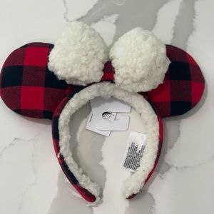 DISNEY PARKS MINNIE MOUSE Holiday BUFFALO PLAID CHRISTMAS EARS HEADBAND BNWT